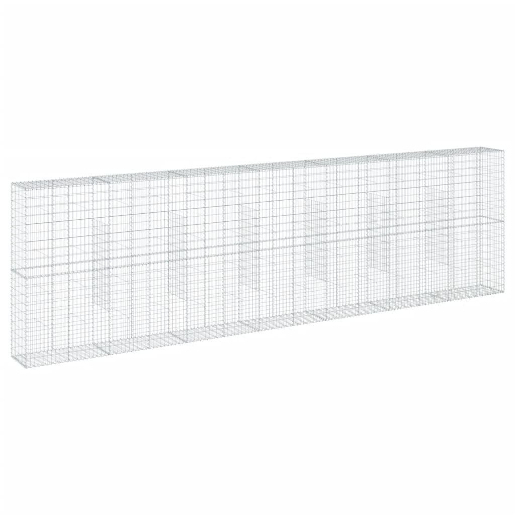 VidaXL Gabione 700x50x200 cm verzinktes Eisen silberfarben