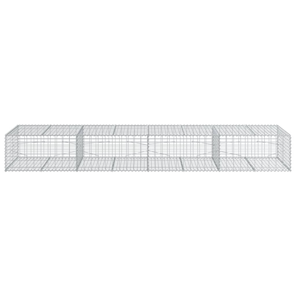 VidaXL Gabione 400x100x50 cm verzinktes Eisen silberfarben