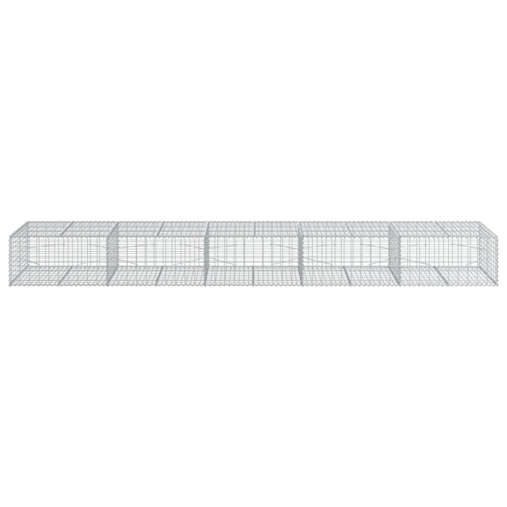VidaXL Gabione 500x100x50 cm verzinktes Eisen silberfarben