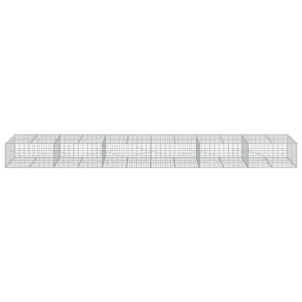 VidaXL Gabione 600x100x50 cm verzinktes Eisen silberfarben