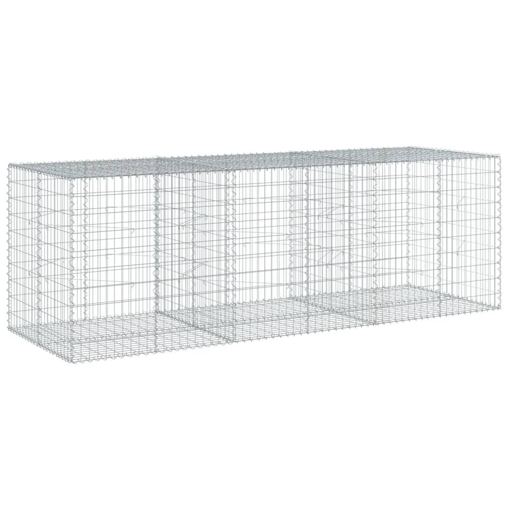 VidaXL Gabione 300x100x100 cm verzinktes Eisen silberfarben