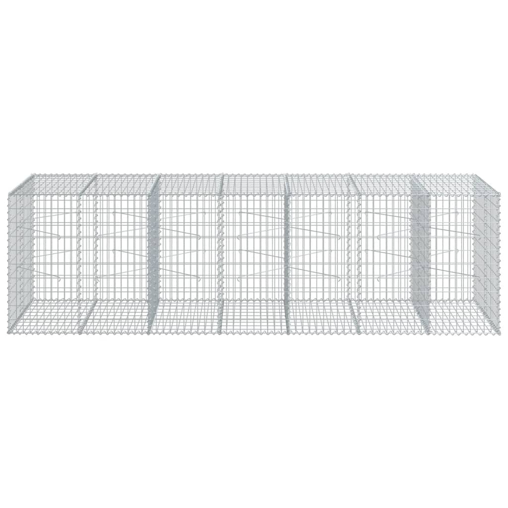 VidaXL Gabione 350x100x100 cm verzinktes Eisen silberfarben