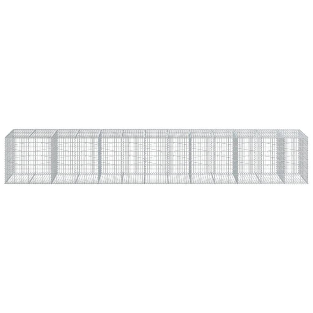 VidaXL Gabione 650x100x100 cm verzinktes Eisen silberfarben