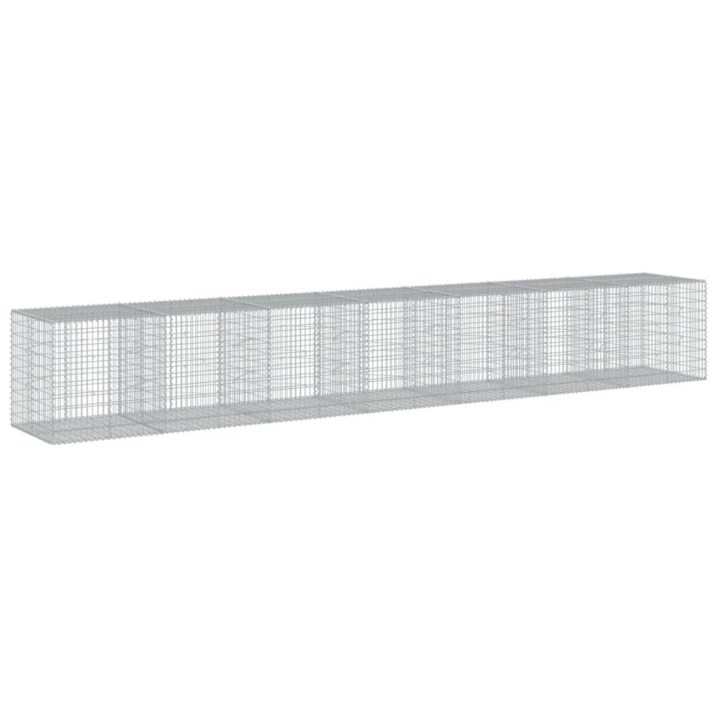 VidaXL Gabione 700x100x100 cm verzinktes Eisen silberfarben