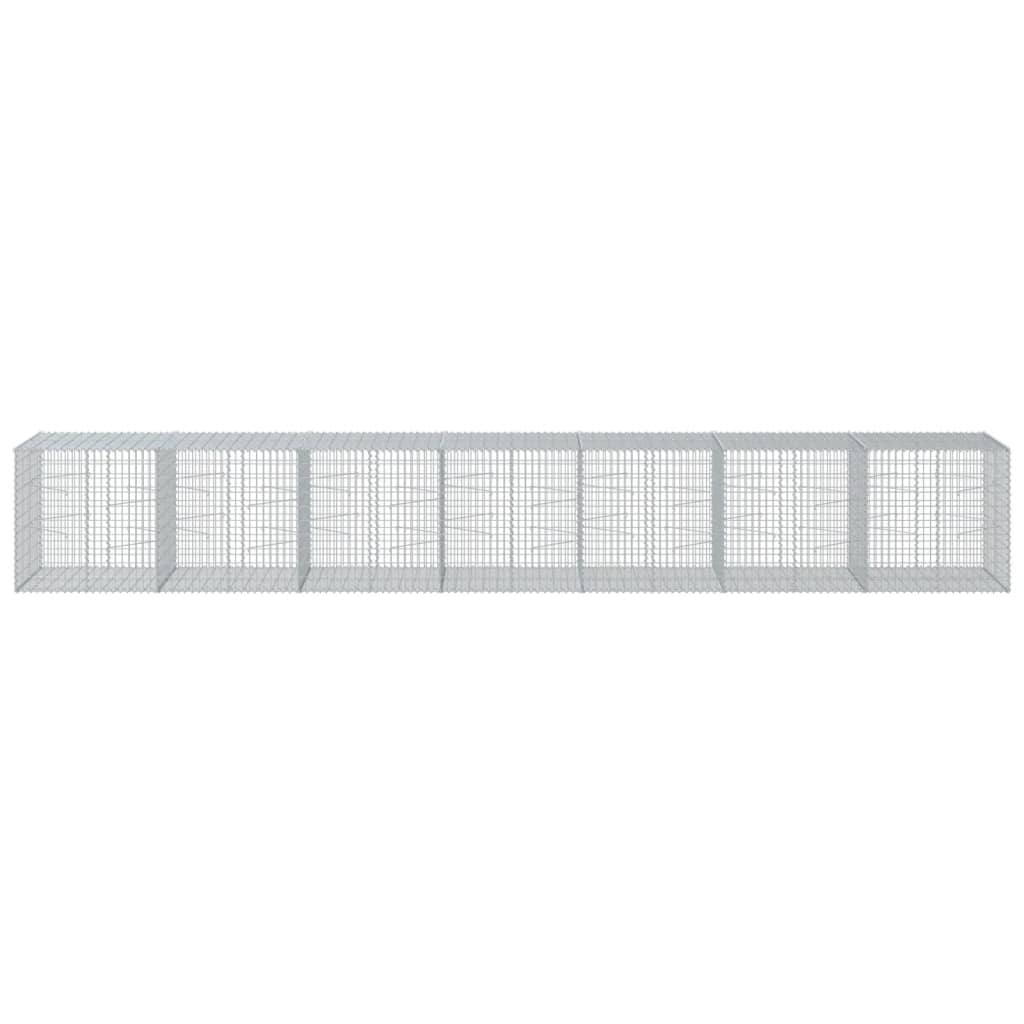 VidaXL Gabione 700x100x100 cm verzinktes Eisen silberfarben