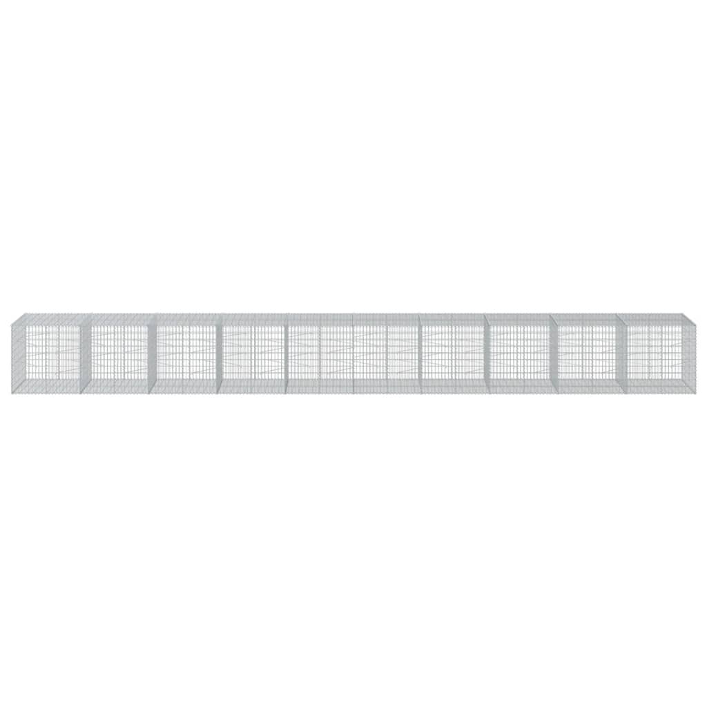 VidaXL Gabione 1000x100x100 cm verzinktes Eisen silberfarben