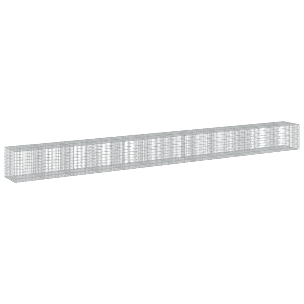VidaXL Gabione 1200x100x100 cm verzinktes Eisen silberfarben