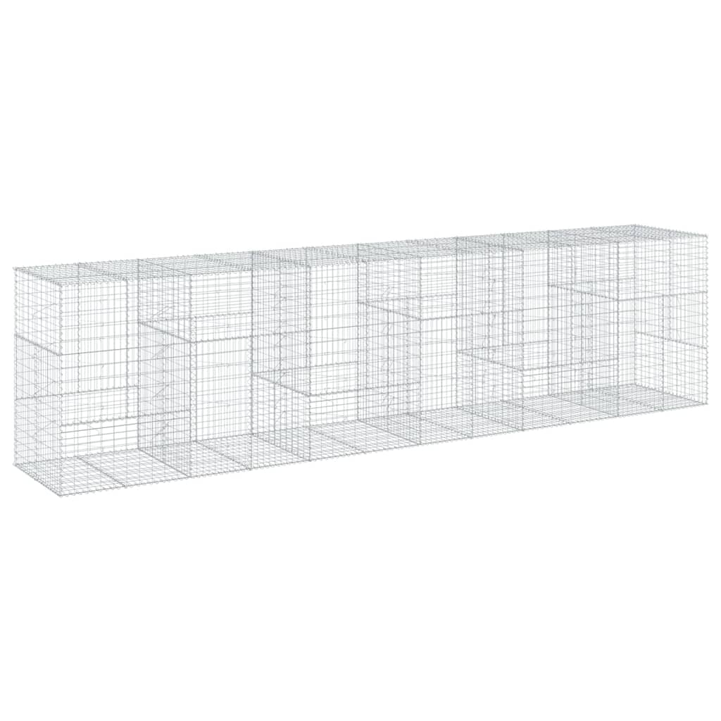 VidaXL Gabione 600x100x150 cm verzinktes Eisen silberfarben