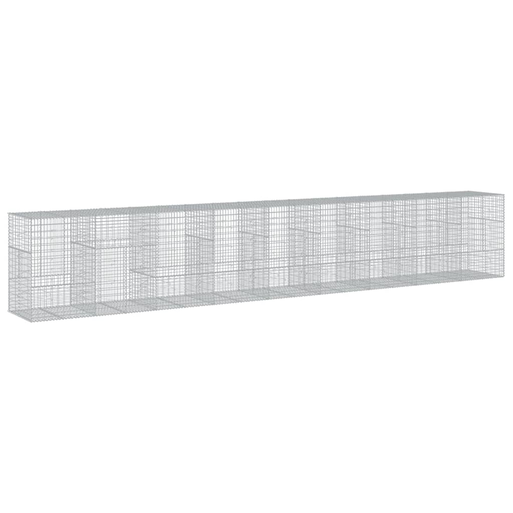 VidaXL Gabione 900x100x150 cm verzinktes Eisen silberfarben
