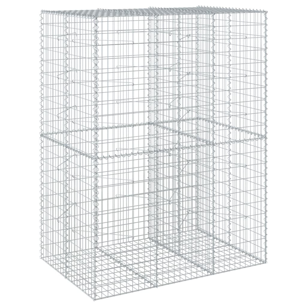 VidaXL Gabione 150x100x200 cm verzinktes Eisen silberfarben