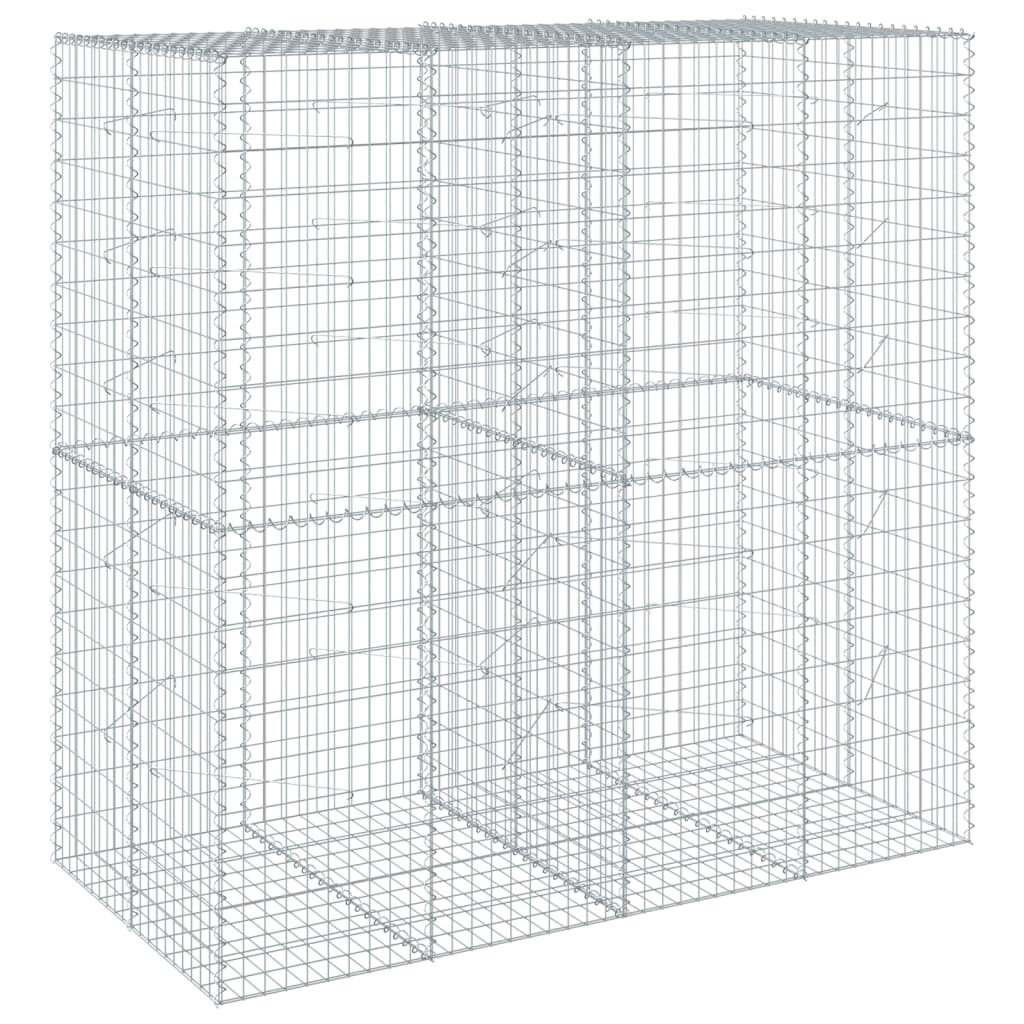 VidaXL Gabione 200x100x200 cm verzinktes Eisen silberfarben