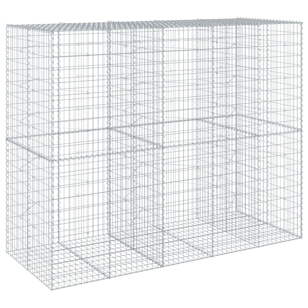 VidaXL Gabione 250x100x200 cm verzinktes Eisen silberfarben
