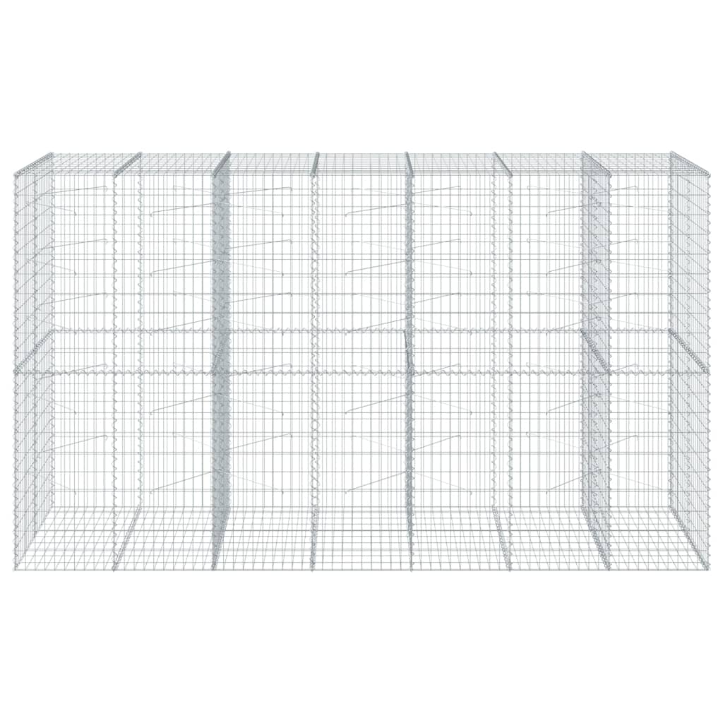 VidaXL Gabione 350x100x200 cm verzinktes Eisen silberfarben