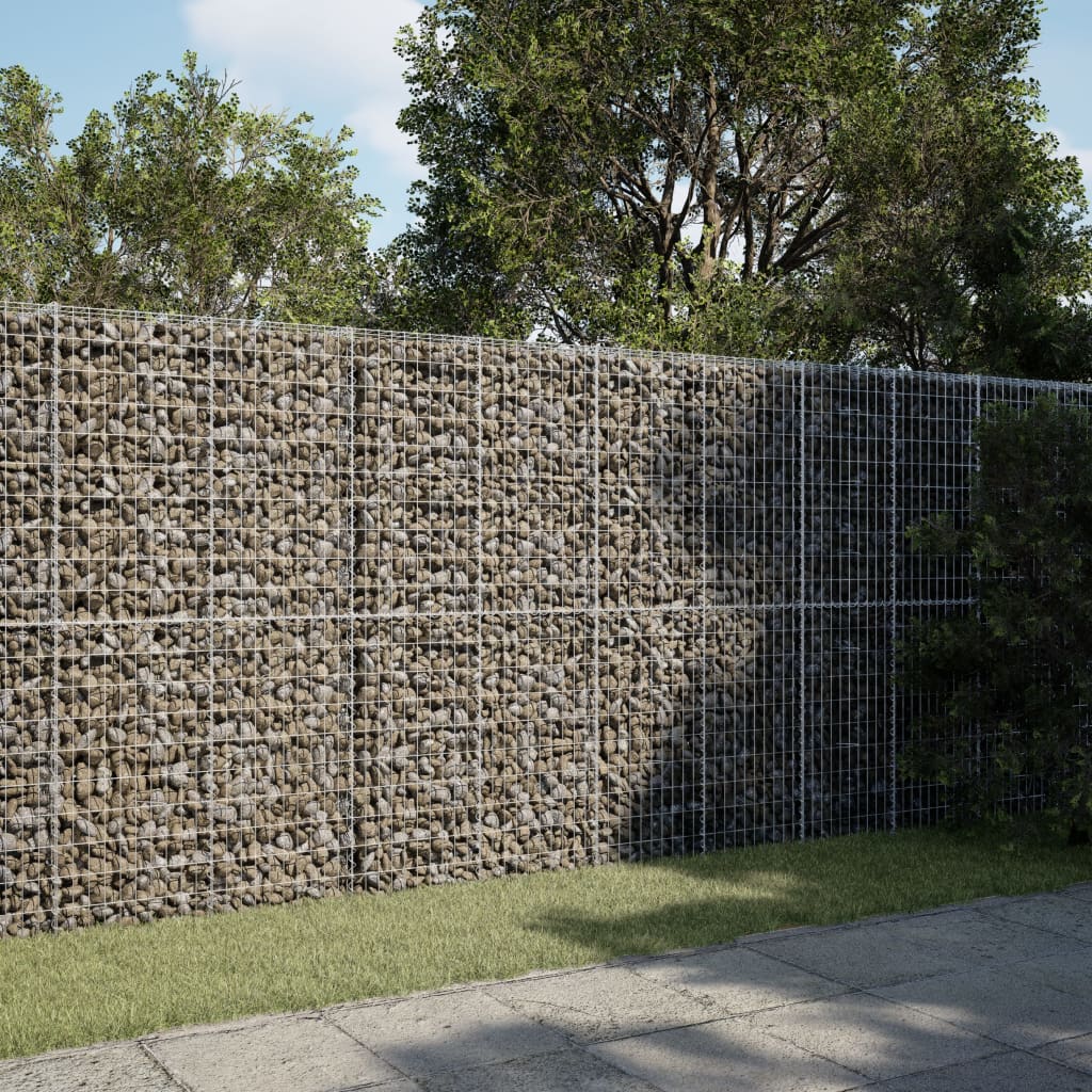 VidaXL Gabione 350x100x200 cm verzinktes Eisen silberfarben