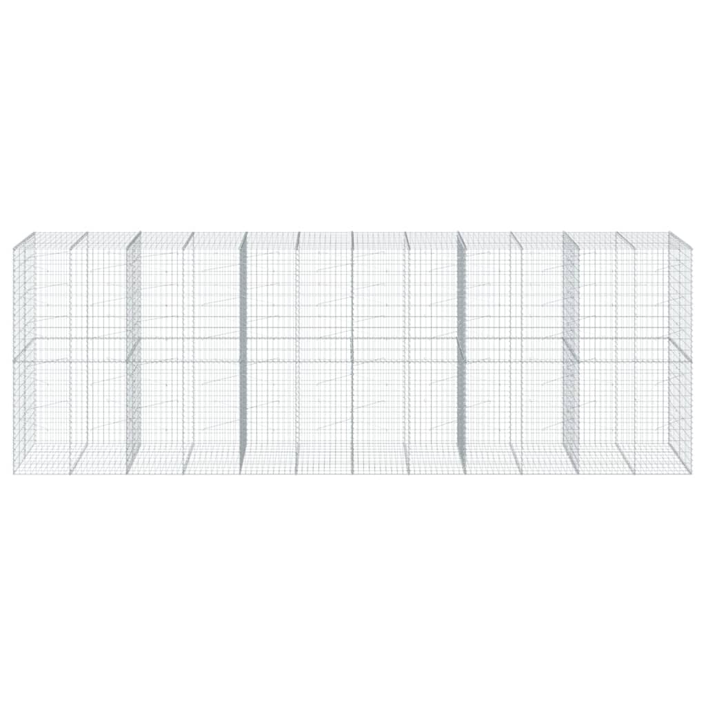 VidaXL Gabione 600x100x200 cm verzinktes Eisen silberfarben