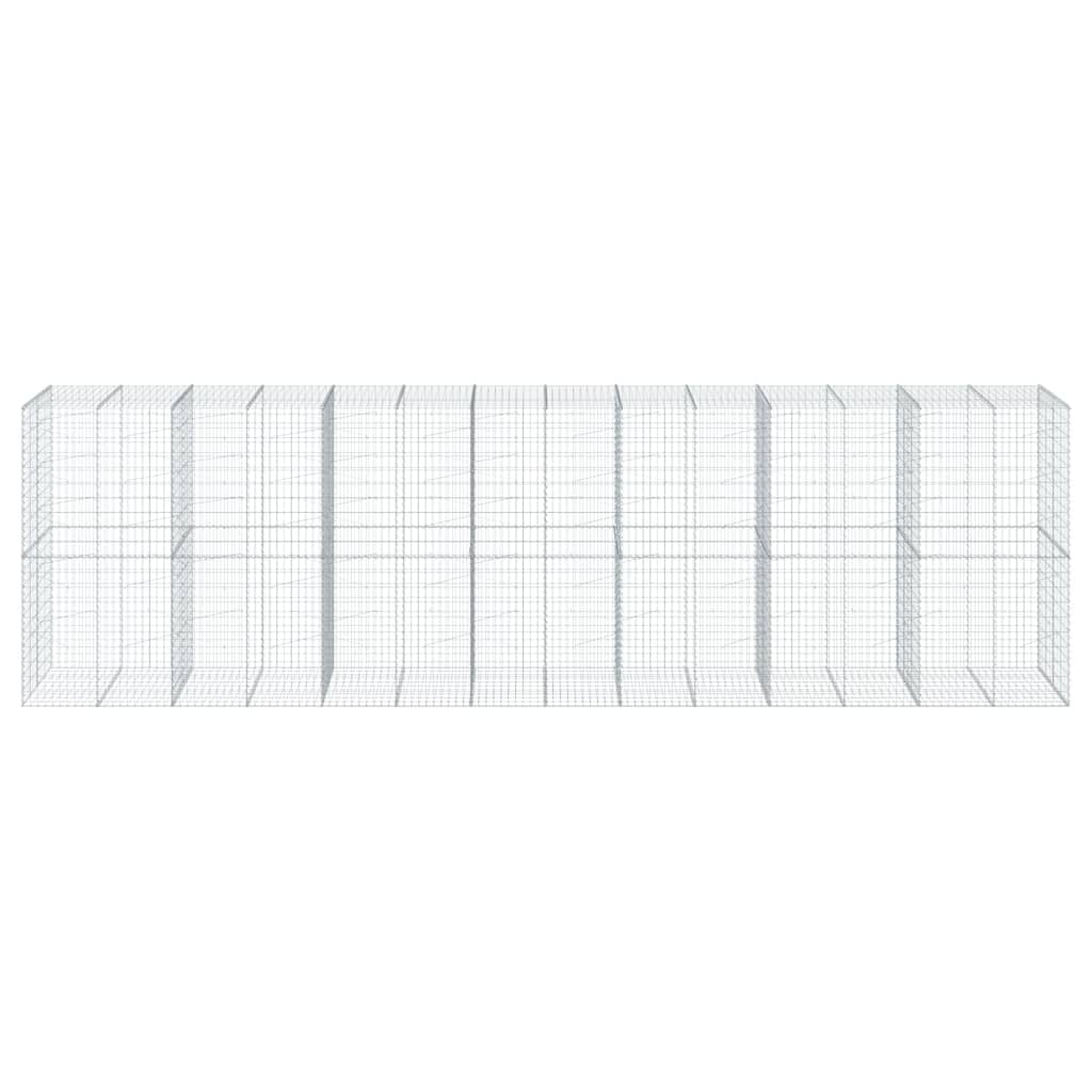 VidaXL Gabione 700x100x200 cm verzinktes Eisen silberfarben