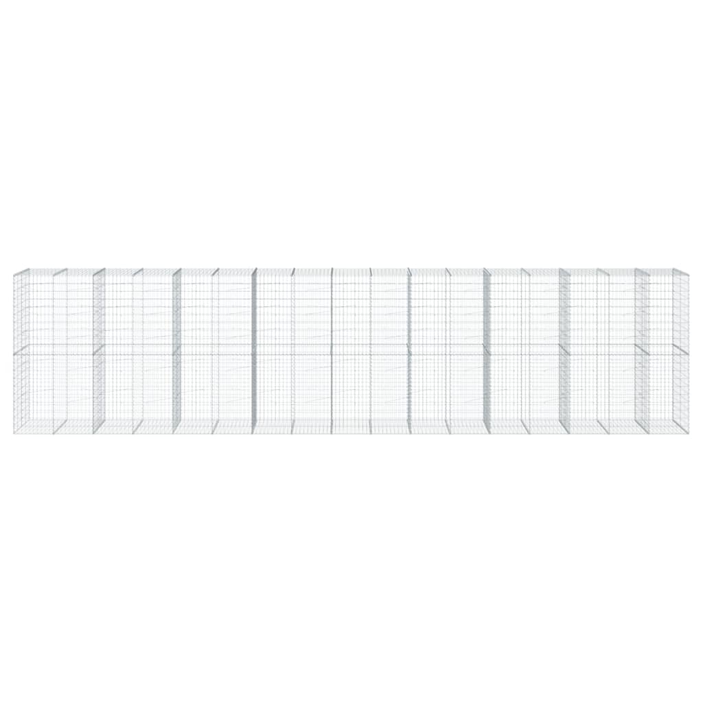 VidaXL Gabione 850x100x200 cm verzinktes Eisen silberfarben