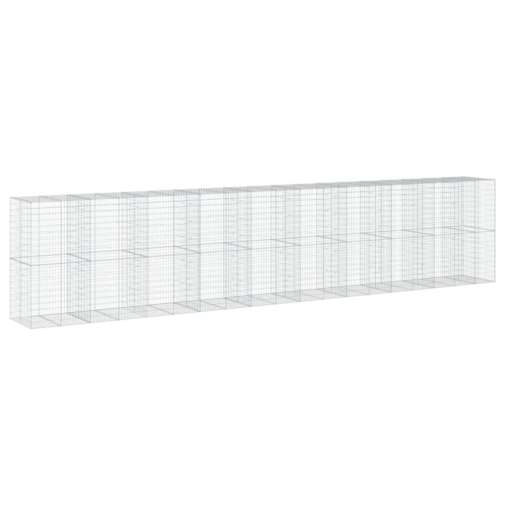 VidaXL Gabione 950x100x200 cm verzinktes Eisen silberfarben