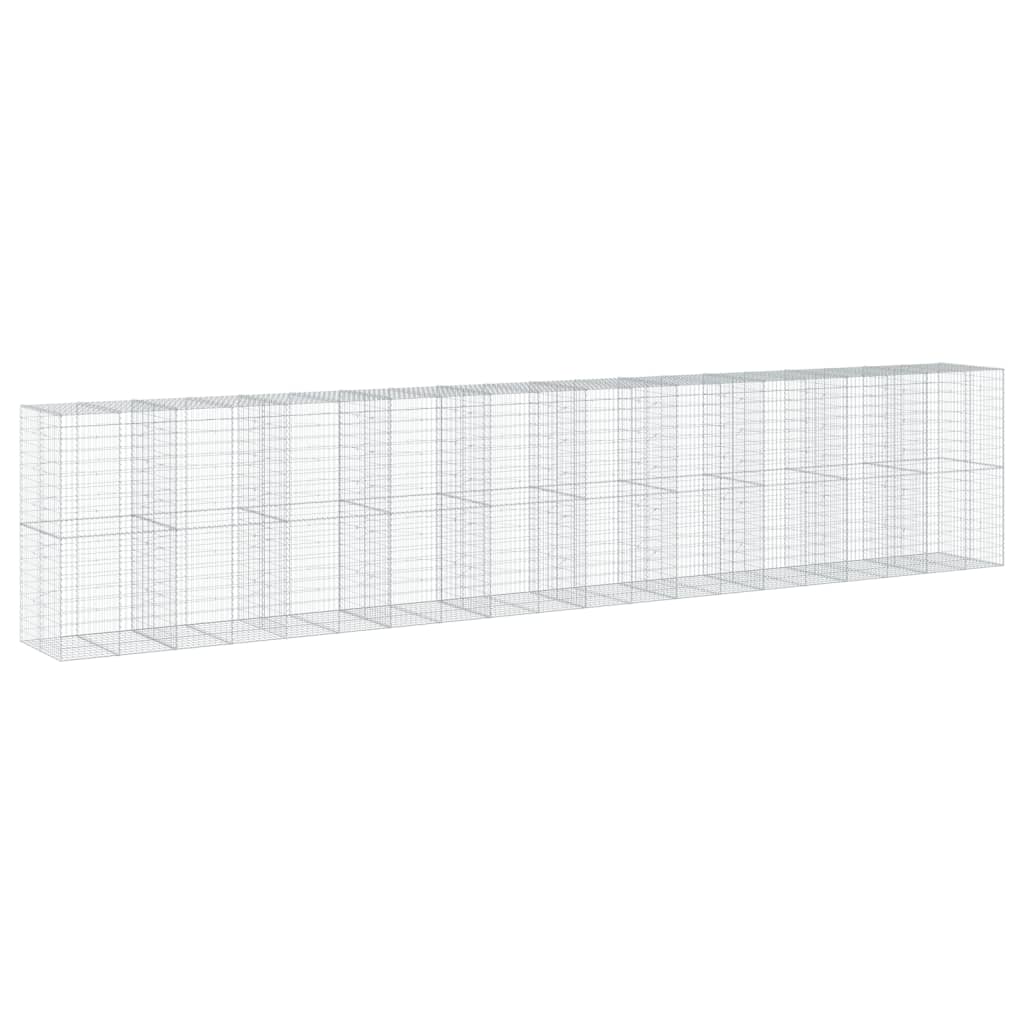 VidaXL Gabione 1000x100x200 cm verzinktes Eisen silberfarben