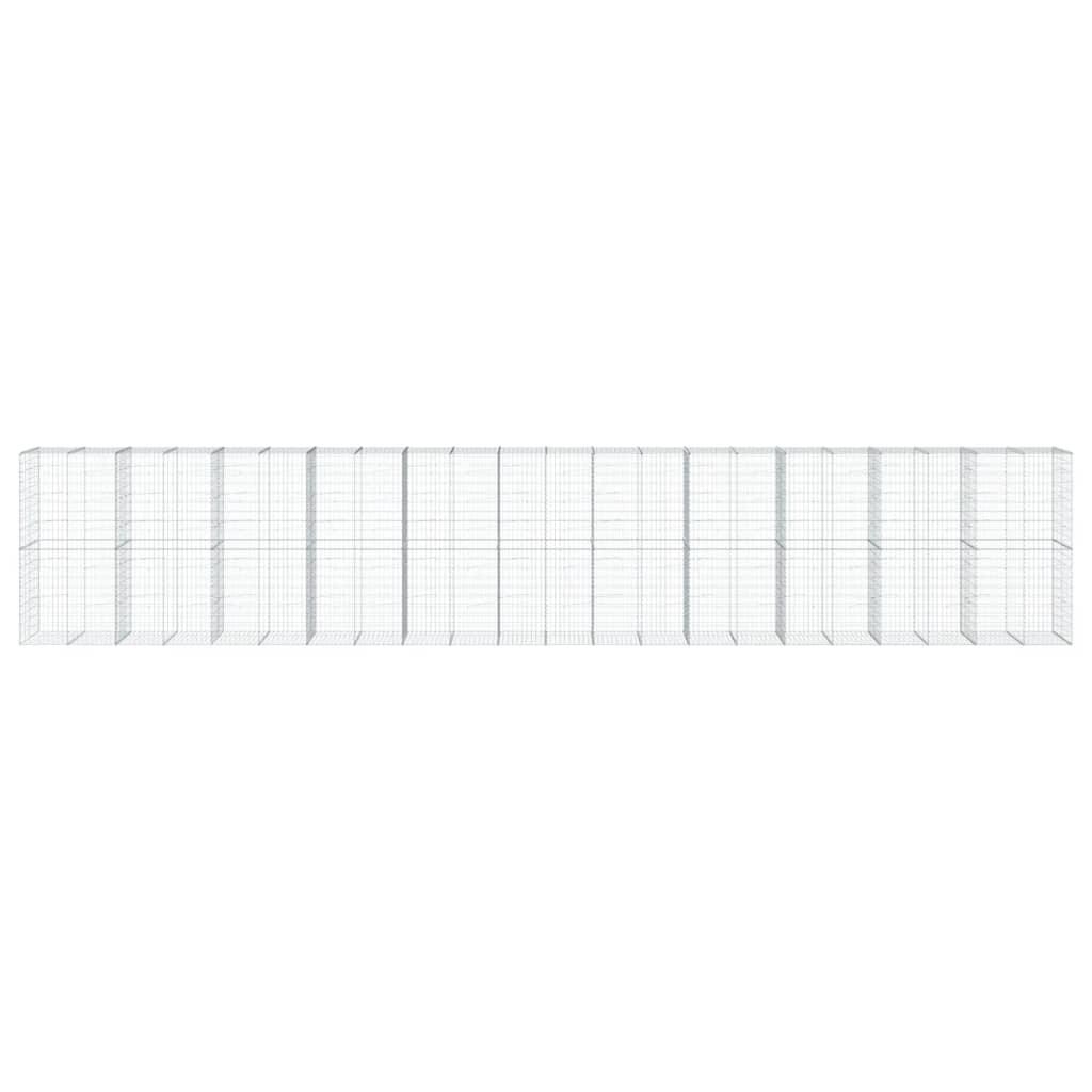 VidaXL Gabion 1100x100x200 cm galvanized iron silver-colored