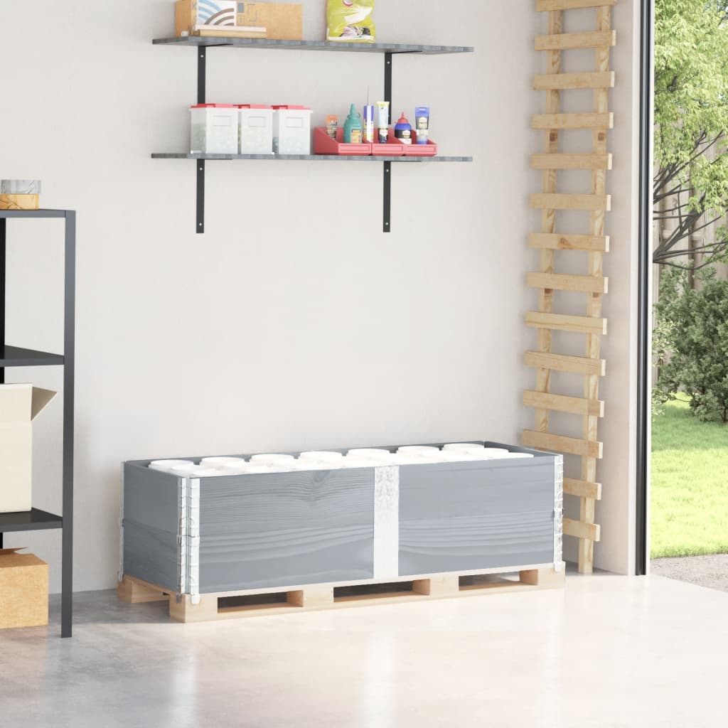 Vidaxx Palettenaufsatzrahmen 2 Stk. 150x50 cm massives Kiefernholz grau