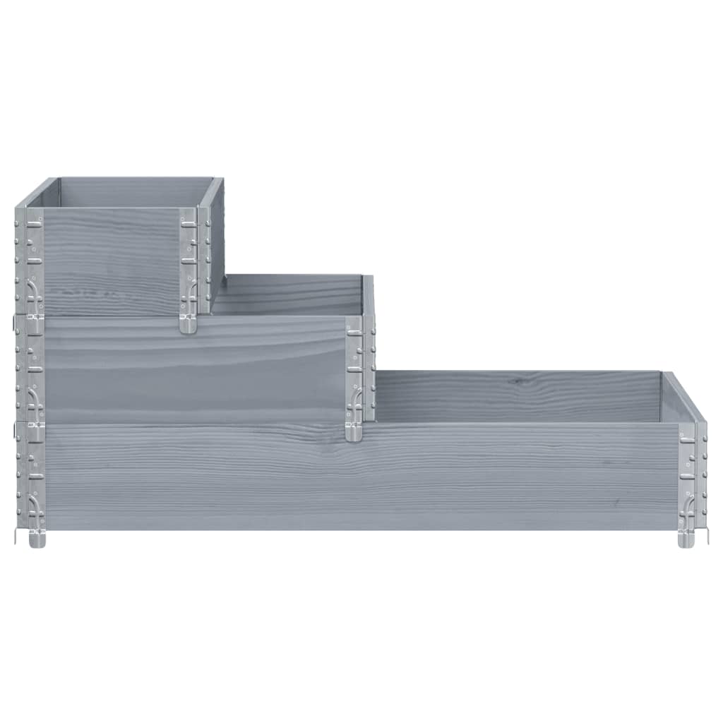 Vidaxx erhöhter Pflanzkasten 3-lagig 120x80 cm massives Kiefernholz grau
