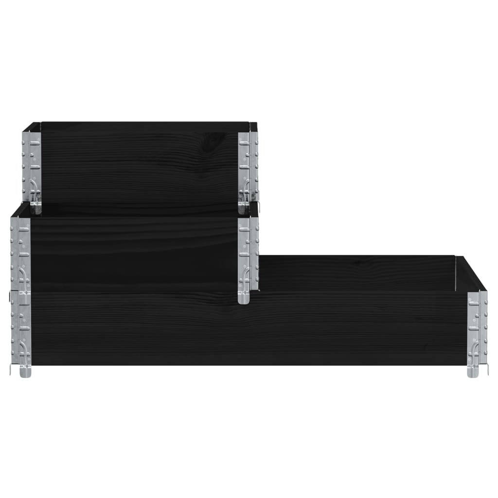 Vidaxx Hochkübel 3-lagig 120x80 cm massives Kiefernholz schwarz