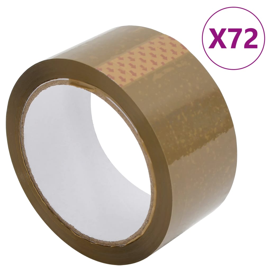 VidaXL Verpackungsbänder 72 Stück 48 mm x 66 m braun