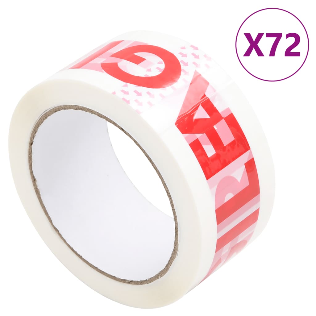 VidaXL Verpackungsbänder 72 Stück mit FRAGILE-Aufdruck 48 mm x 66 m weiß