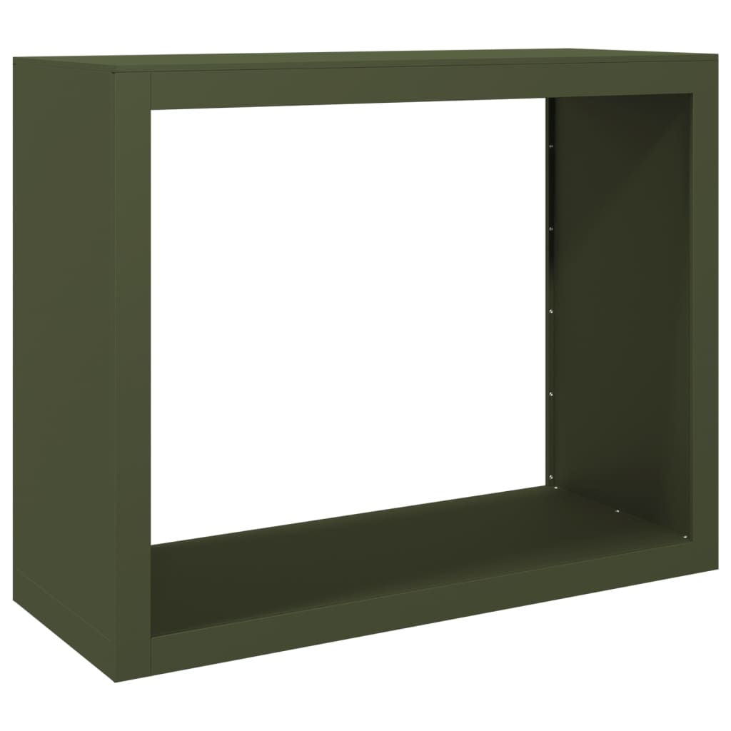 Vidaxx Brennholzregal 100x40x80 cm Stahl grün