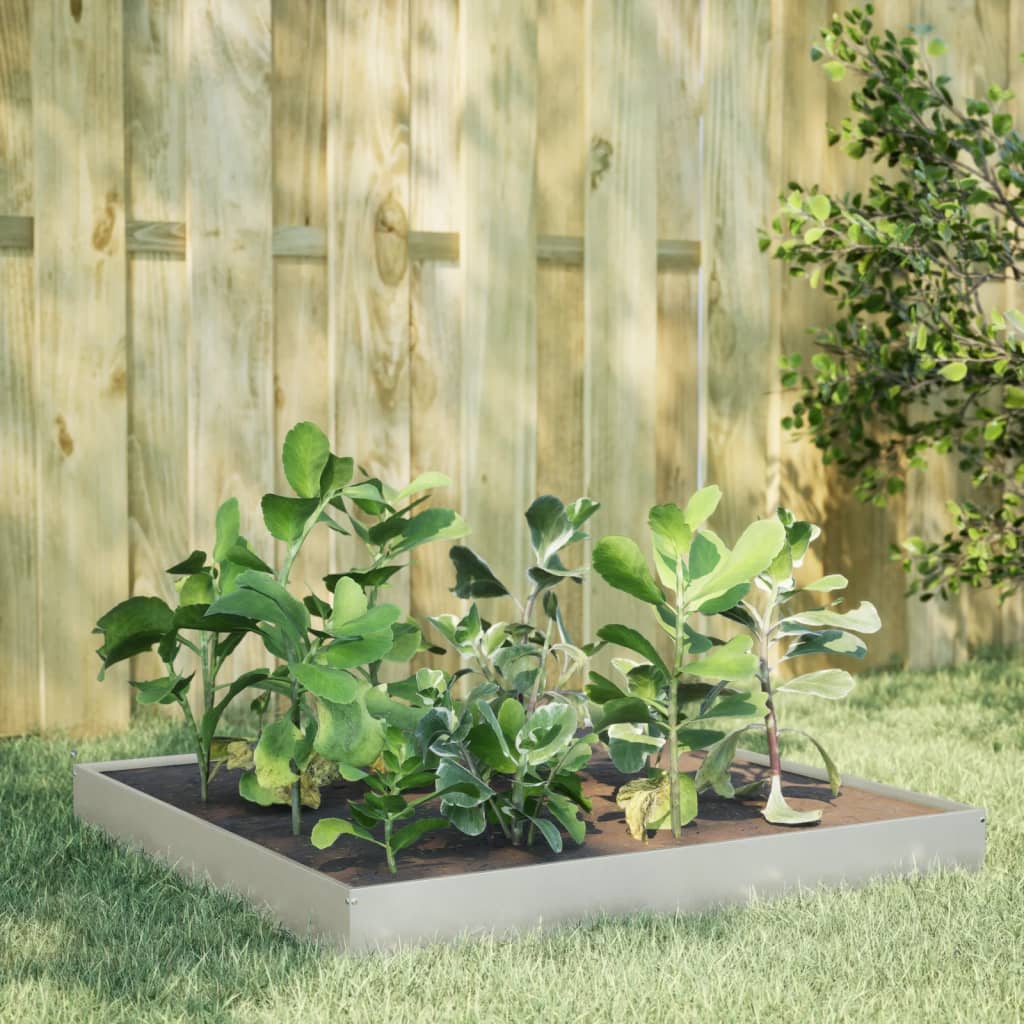 Vidaxx Pflanzgefäß erhöht 100x100x18,5 cm Edelstahl