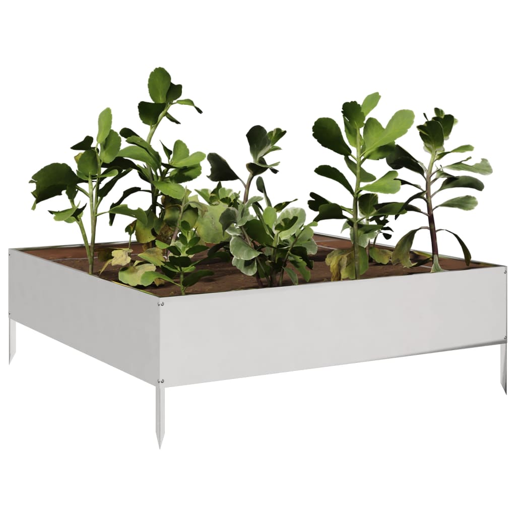 Vidaxx Pflanzgefäß erhöht 100x100x33,5 cm Edelstahl