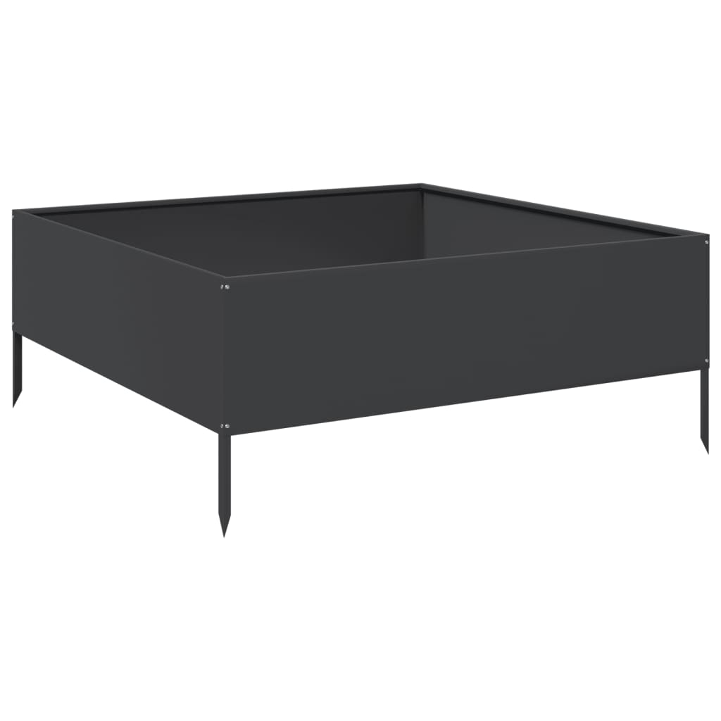Vidaxx Pflanzgefäß erhöht 100x100x25 cm Stahl schwarz