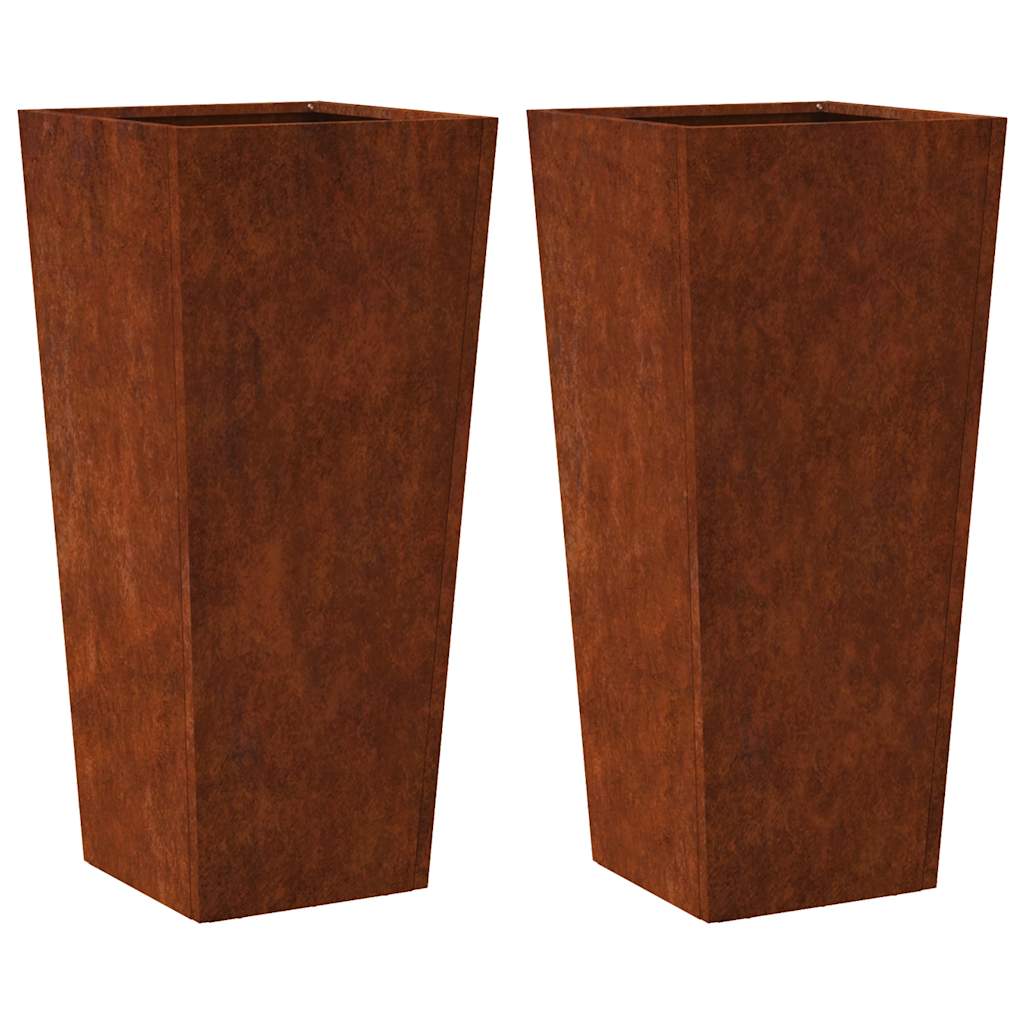Vidaxx Pflanzgefäße 2 Stk. 35x35x75 cm wetterfester Stahl