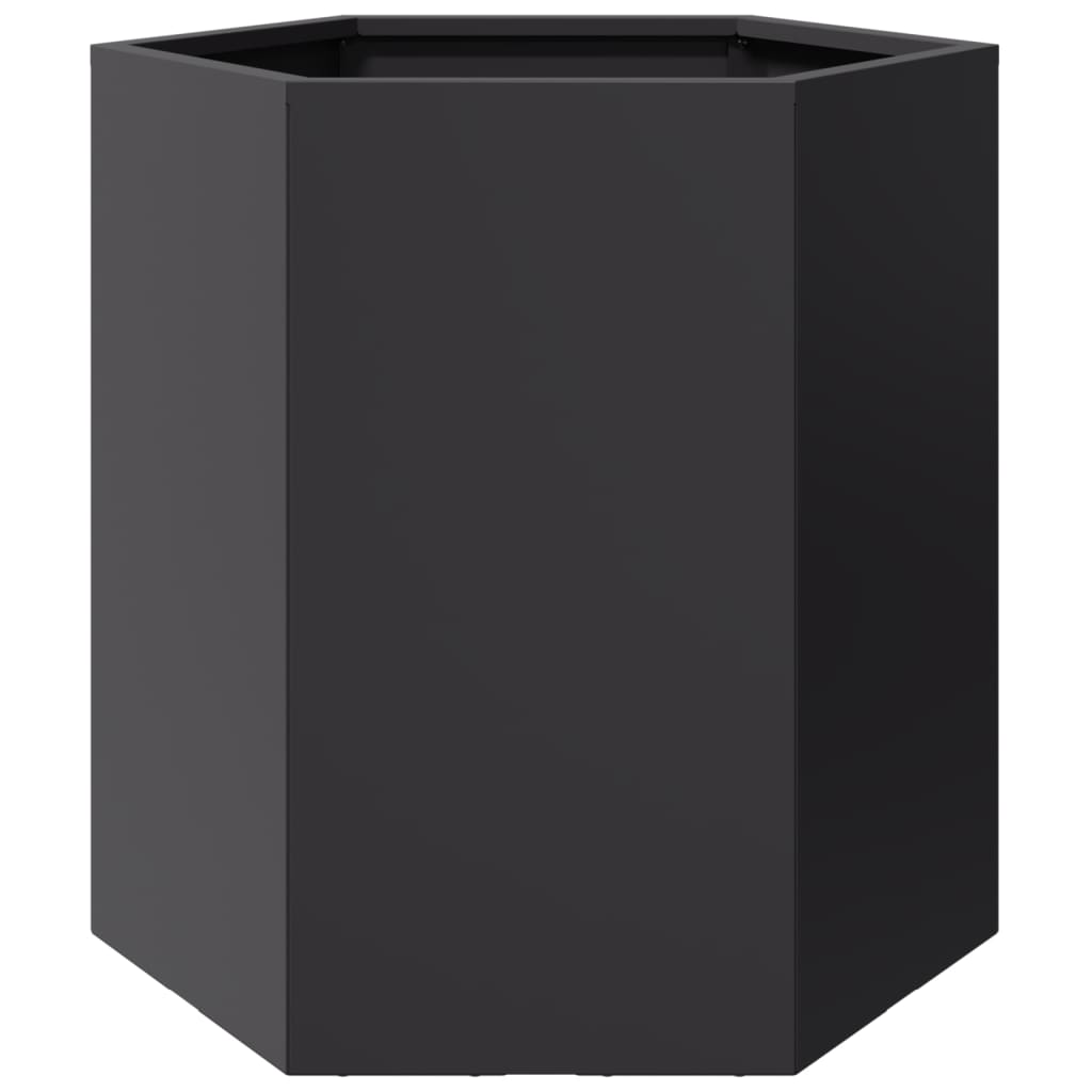 Vidaxx Pflanzgefäß Sechseck 46x40x45 cm Stahl schwarz