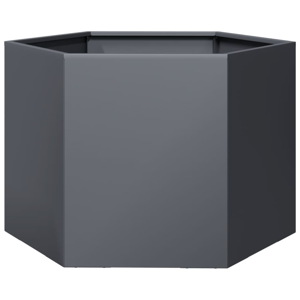 Vidaxx Pflanzgefäß Sechseck 69x60x45 cm Stahl Anthrazit