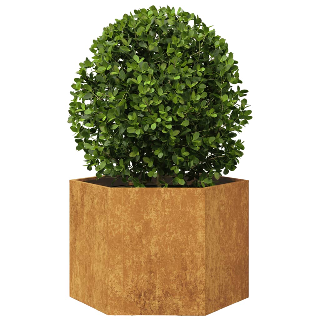Vidaxx Pflanzgefäß Sechseck 69x60x45 cm wetterfester Stahl