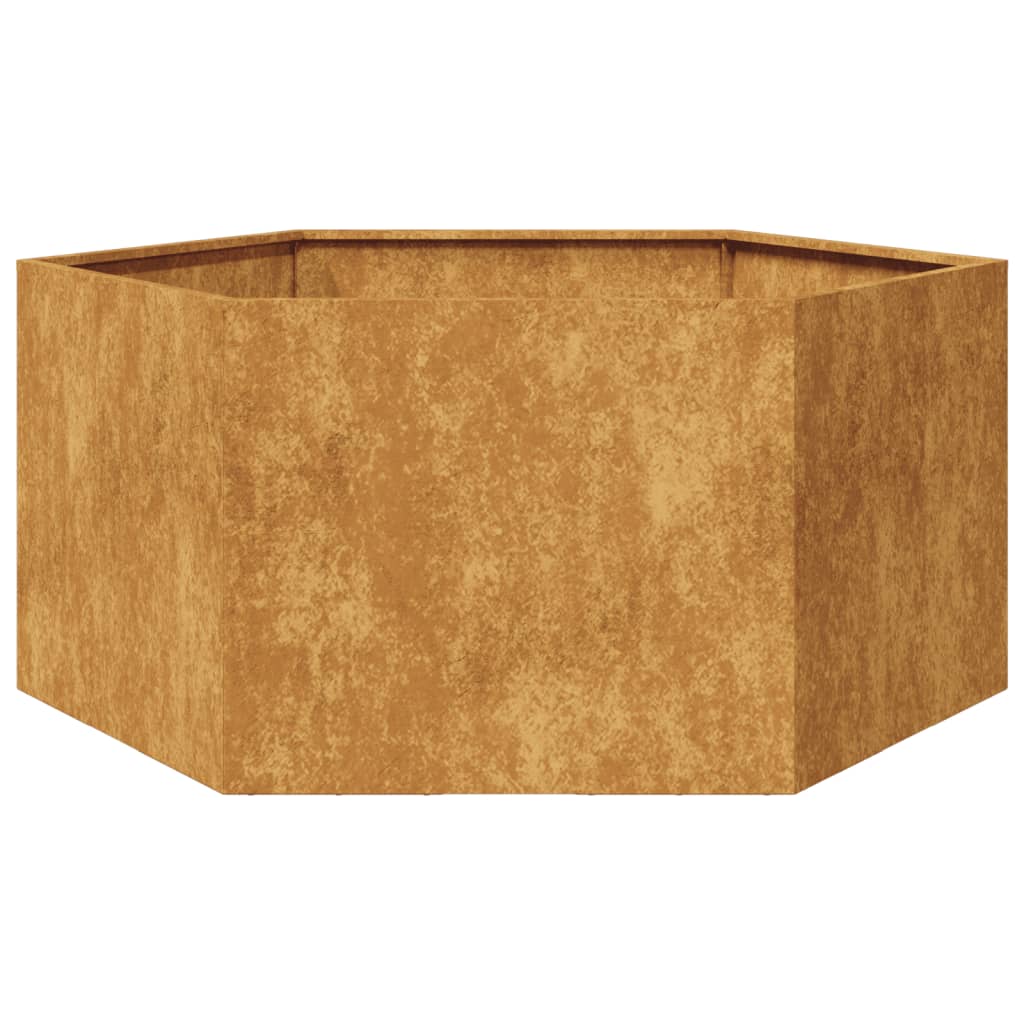 Vidaxx Pflanzgefäß Sechseck 104x90x45 cm wetterfester Stahl