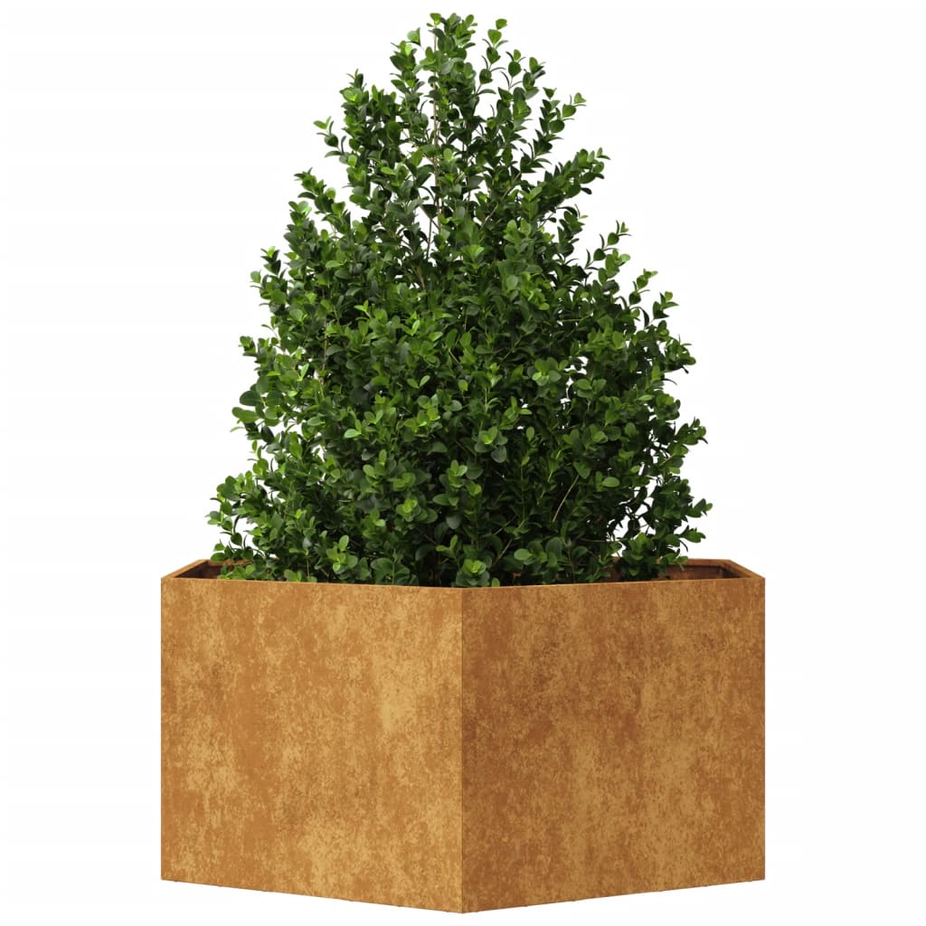 Vidaxx Pflanzgefäß Sechseck 104x90x45 cm wetterfester Stahl