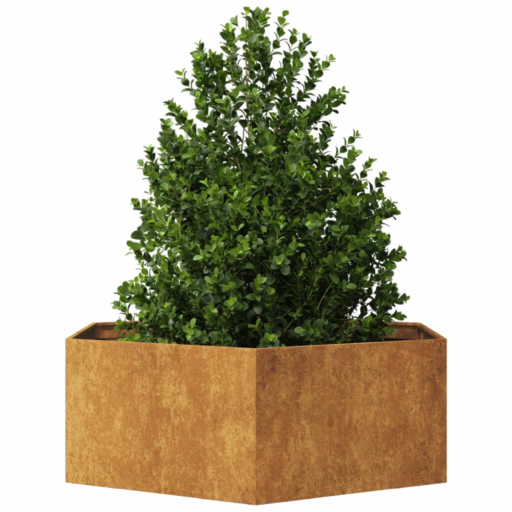 Vidaxx Pflanzgefäß Sechseck 138x120x45 cm wetterfester Stahl