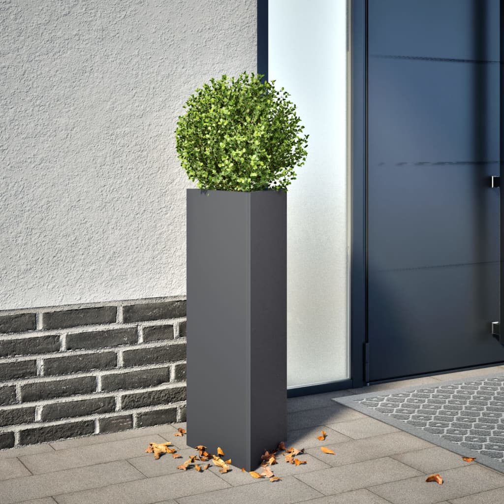 Vidaxx Pflanzgefäße 2 Stk. Dreieck 30x26x75 cm Stahl Anthrazit