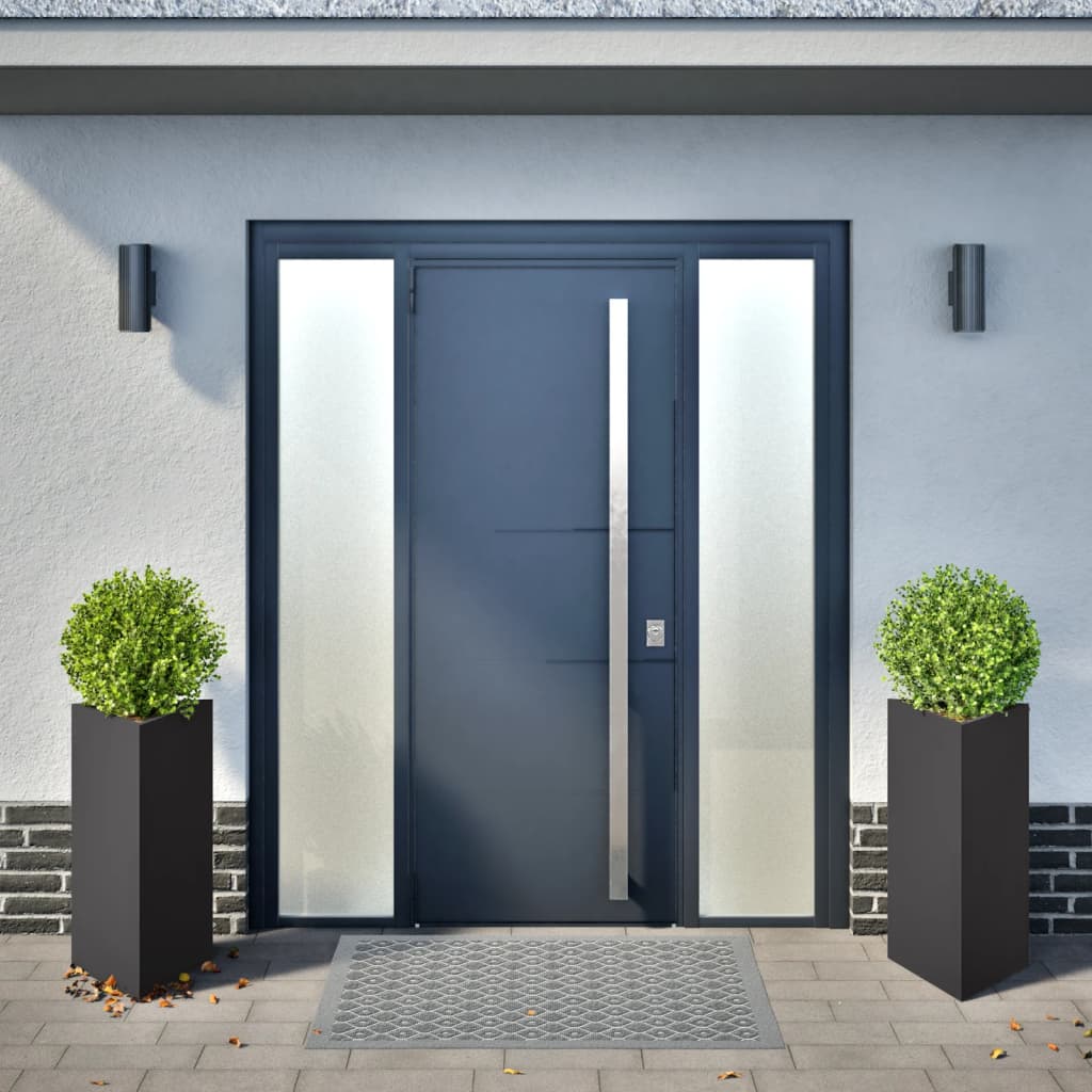 Vidaxx Pflanzgefäße 2 Stk. Dreieck 40x34,5x70 cm Stahl schwarz