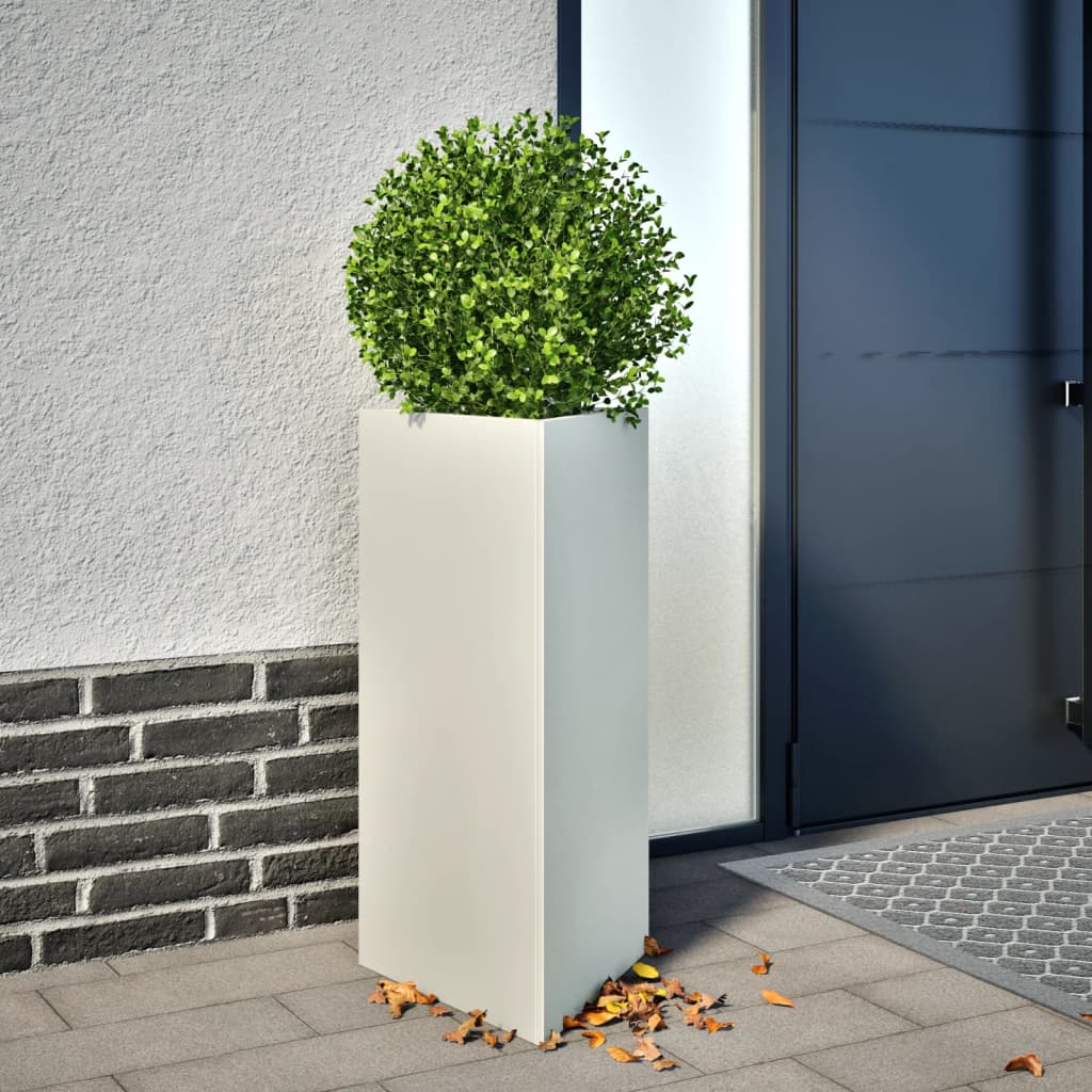 Vidaxx Pflanzgefäße 2 Stk. Dreieck 40x34,5x70 cm Stahl weiß
