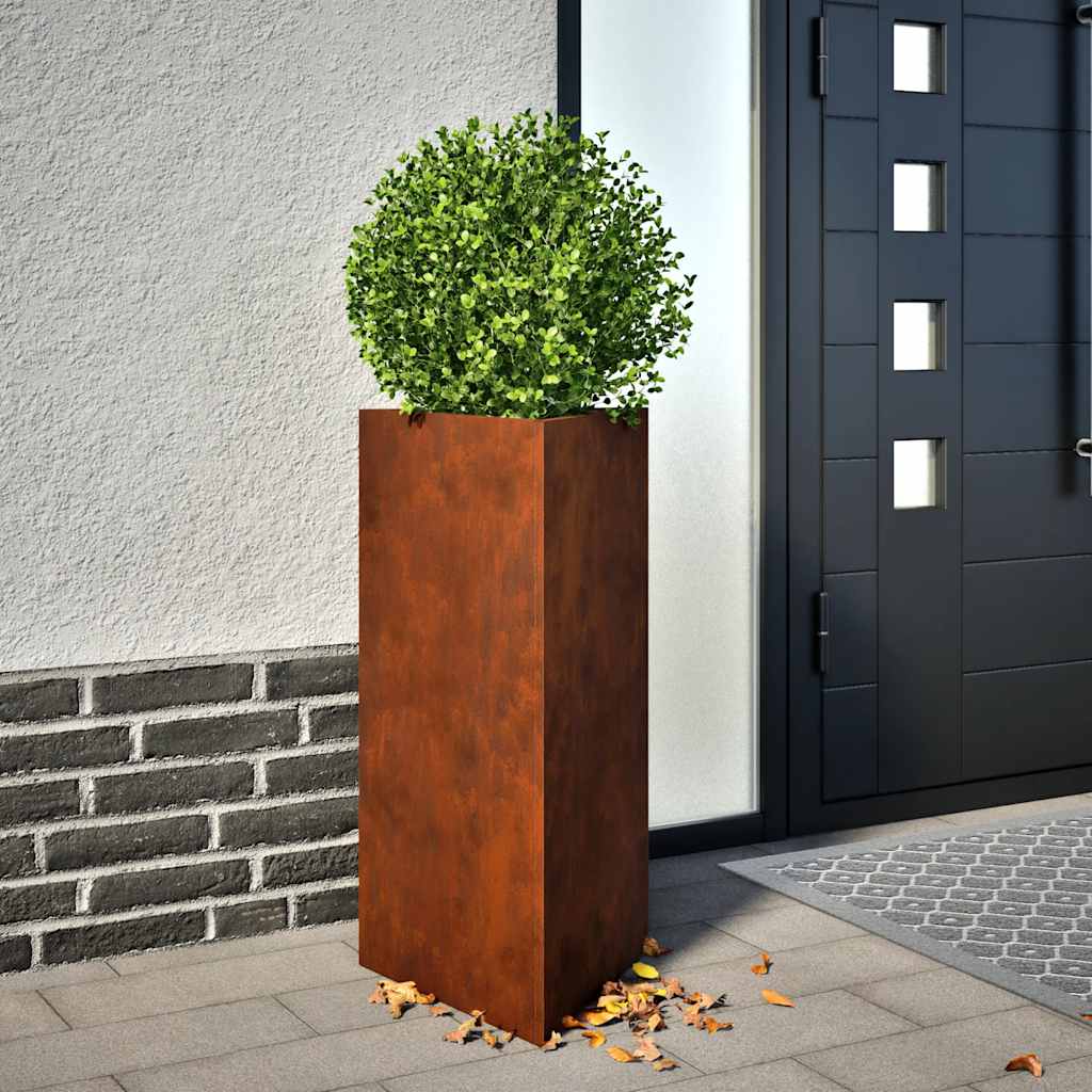 Vidaxx Pflanzgefäße 2 Stk. Dreieck 40x40x75 cm wetterfester Stahl