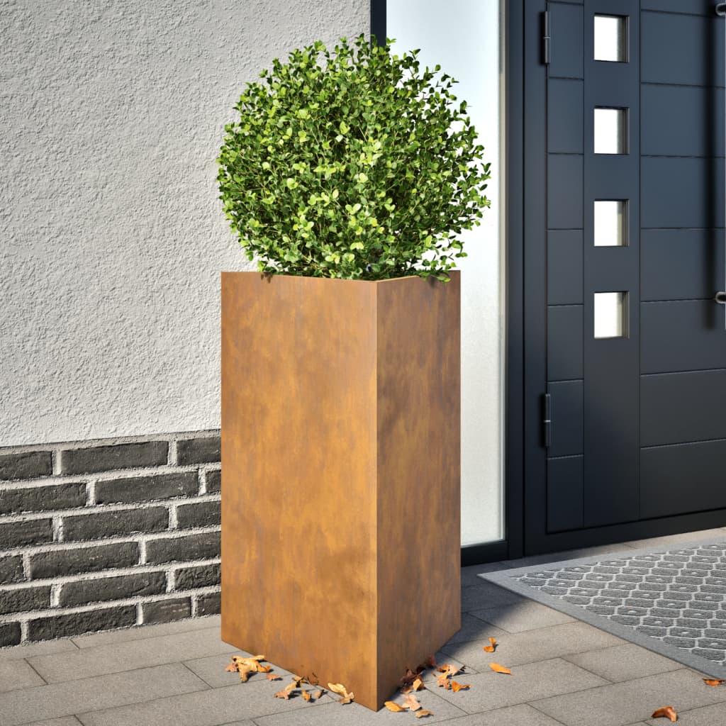Vidaxx Pflanzgefäß dreieckig 50x43x75 cm wetterfester Stahl