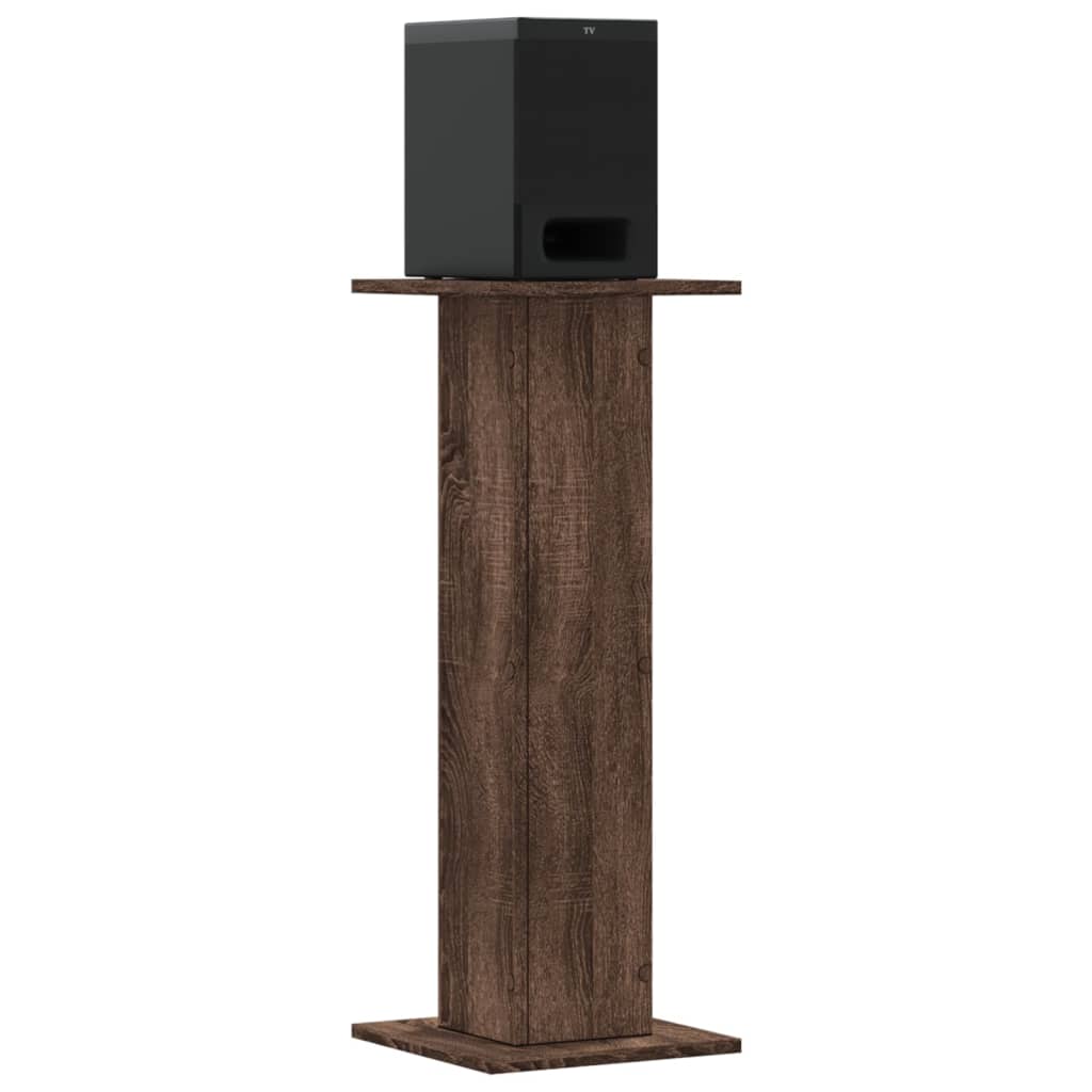 Vidaxx Lautsprecherständer 2 Stück 30x30x80 cm verarbeitetes Holz braune Eiche