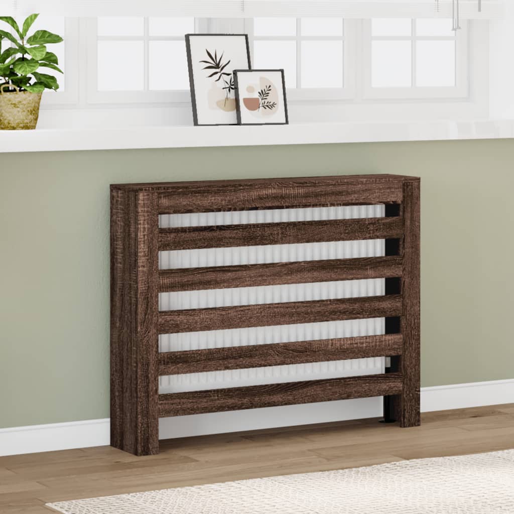 VidaXL Heizkörpergehäuse 104 x 20 x 82 cm, Holzwerkstoff, braune Eiche