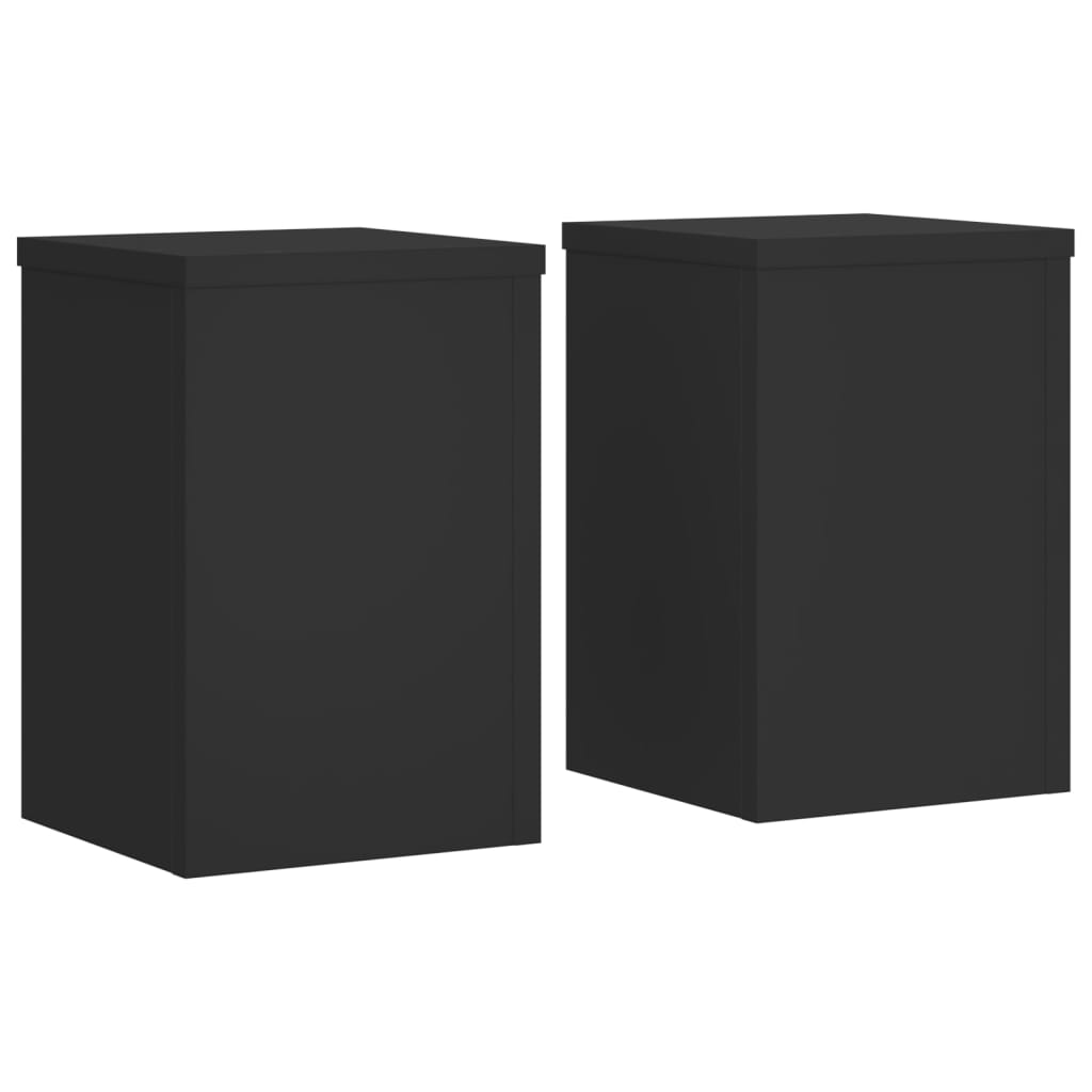 VidaXL Pflanzenständer 2 Stück 20x20x30 cm verarbeitetes Holz schwarz