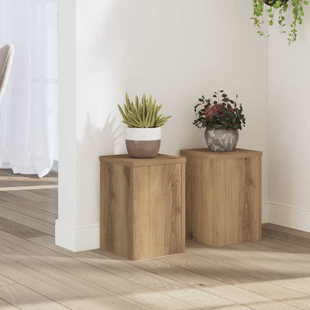Vidaxx Pflanzenständer 2 Stück 20x20x30 cm Holz handwerkliche Eiche