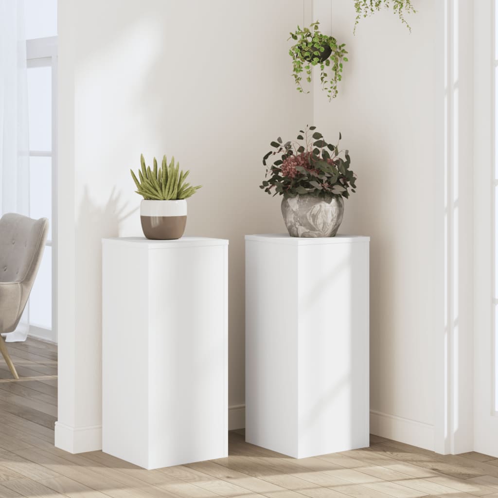 VidaXL Pflanzenständer 2 Stück 30x30x70 cm Holzwerkstoff weiß